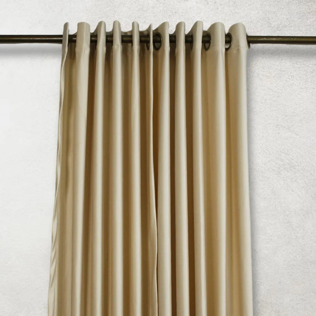 Cream Plain Velvet Curtains