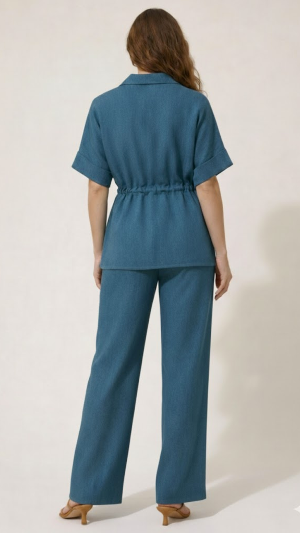 Blue Shimmer Wool Blouse
