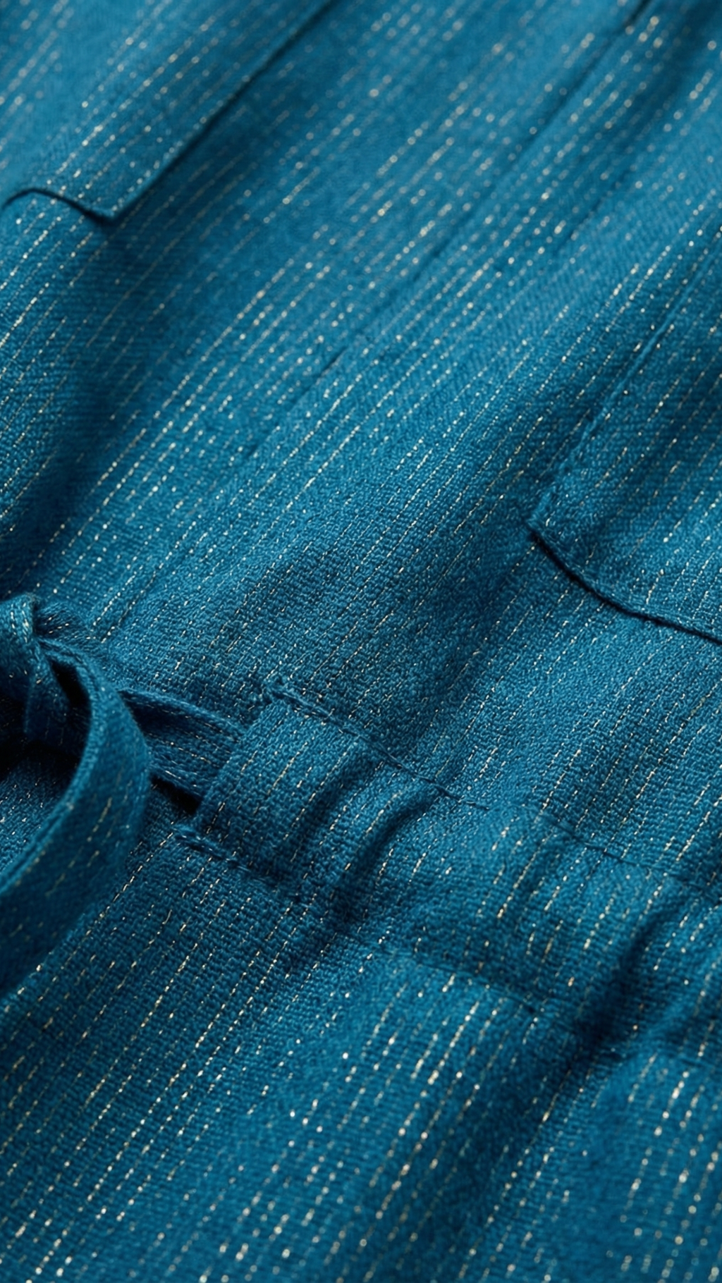 Blue Shimmer Wool Blouse