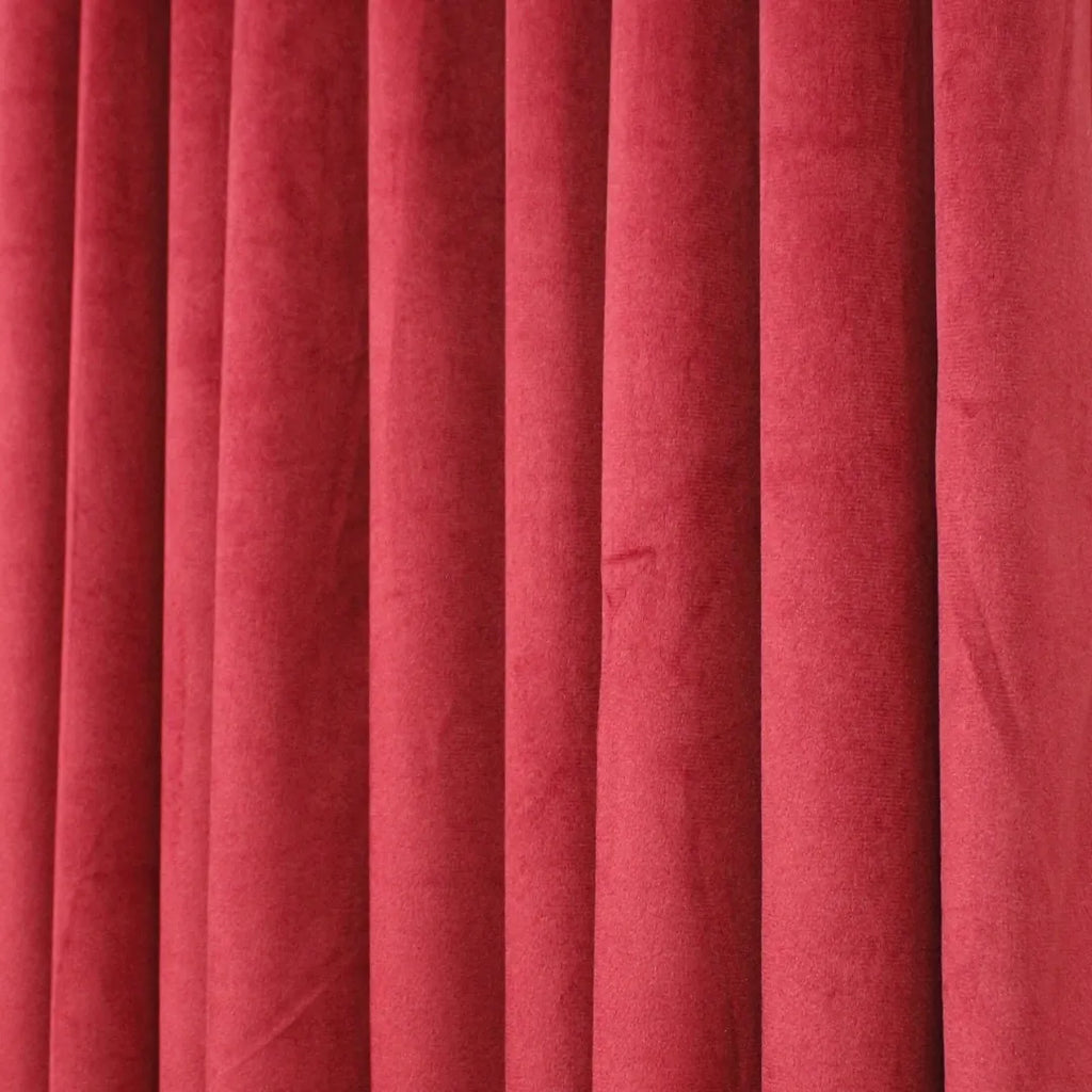 Red Plain Velvet Curtains