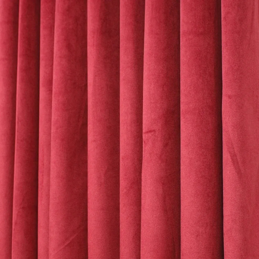 Red Plain Velvet Curtains