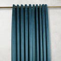 Teal Plain Velvet Curtains