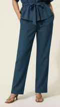 Blue Shimmer Wool Pants