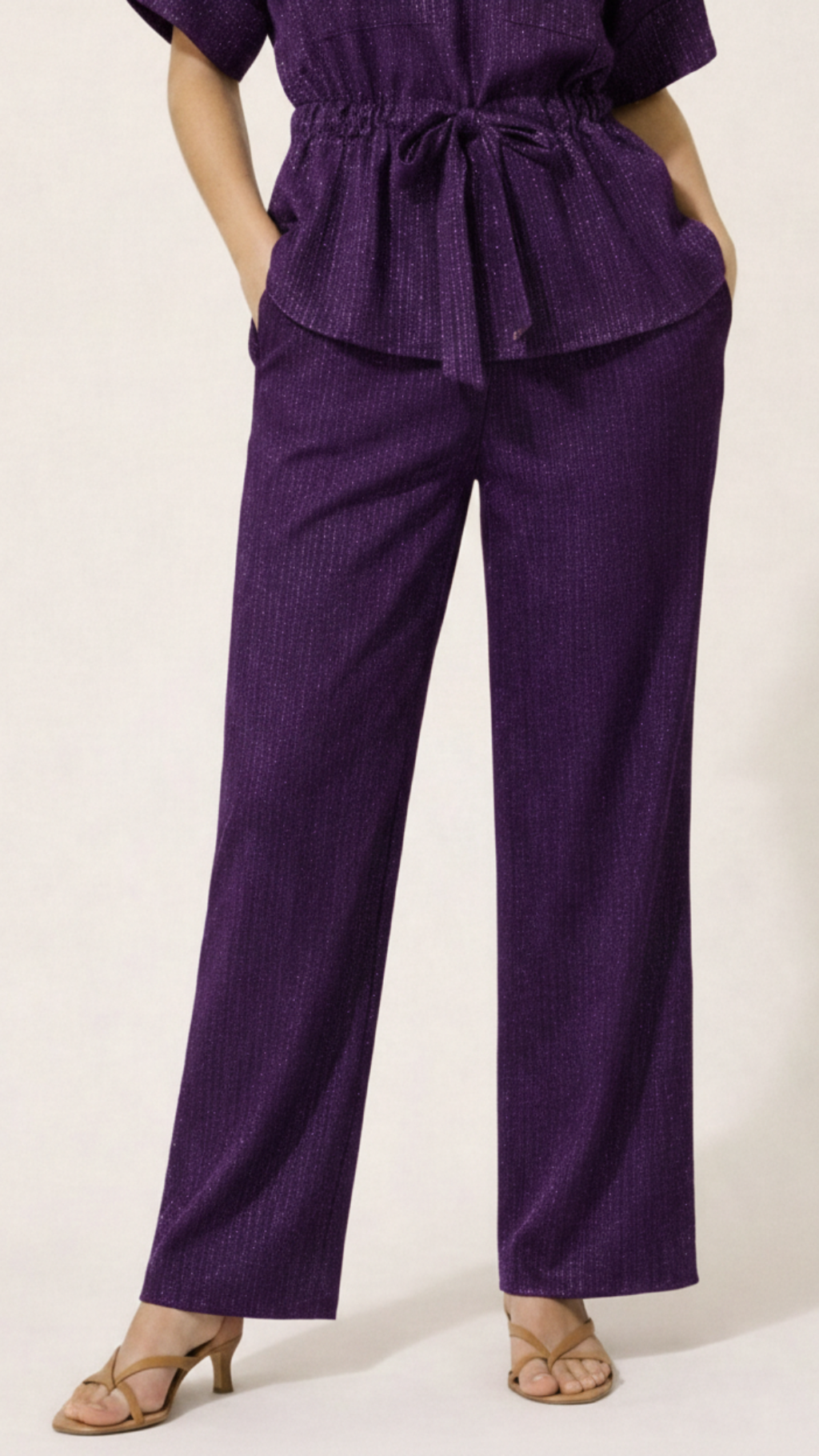 Purple Shimmer Wool Pants