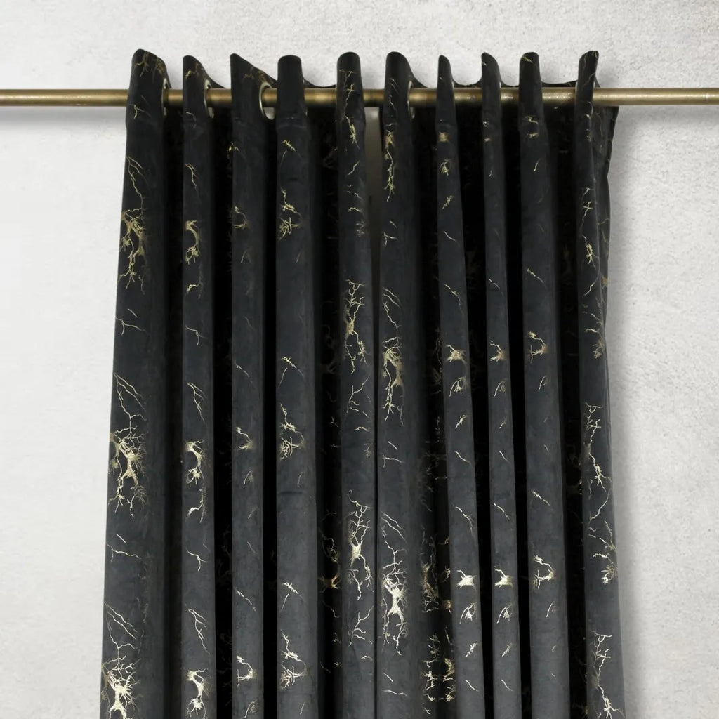 Black Glow Velvet Curtains