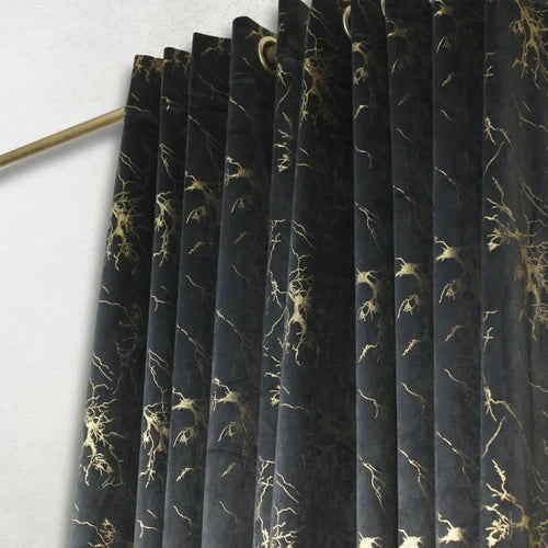 Black Glow Velvet Curtains