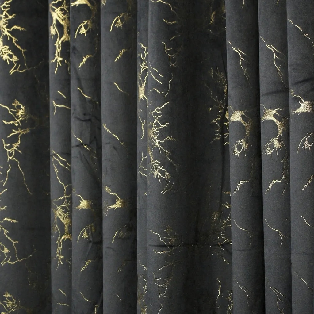 Black Glow Velvet Curtains