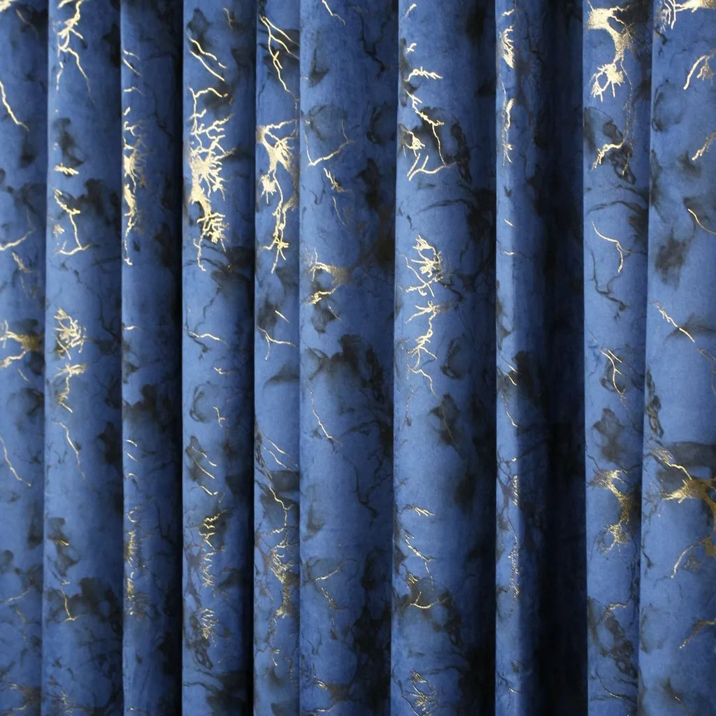 Blue Glow Velvet Curtains