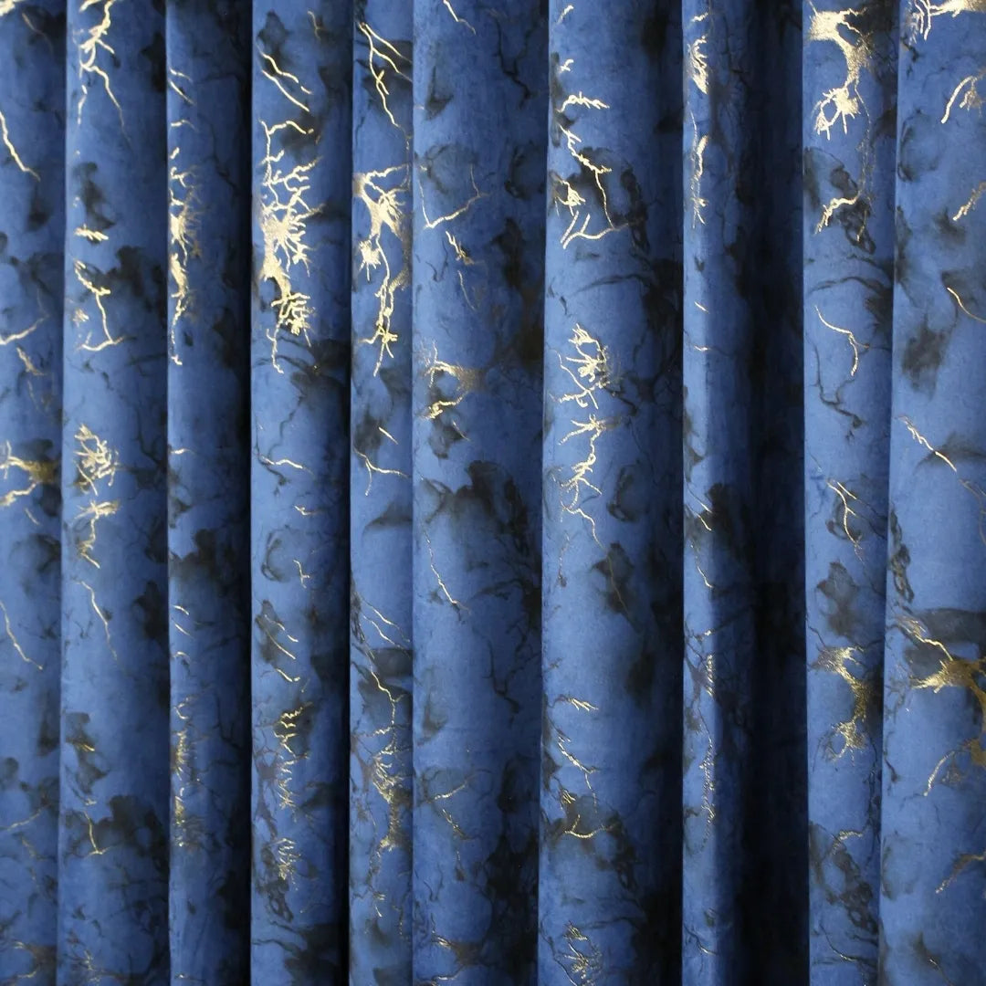 Blue Glow Velvet Curtains