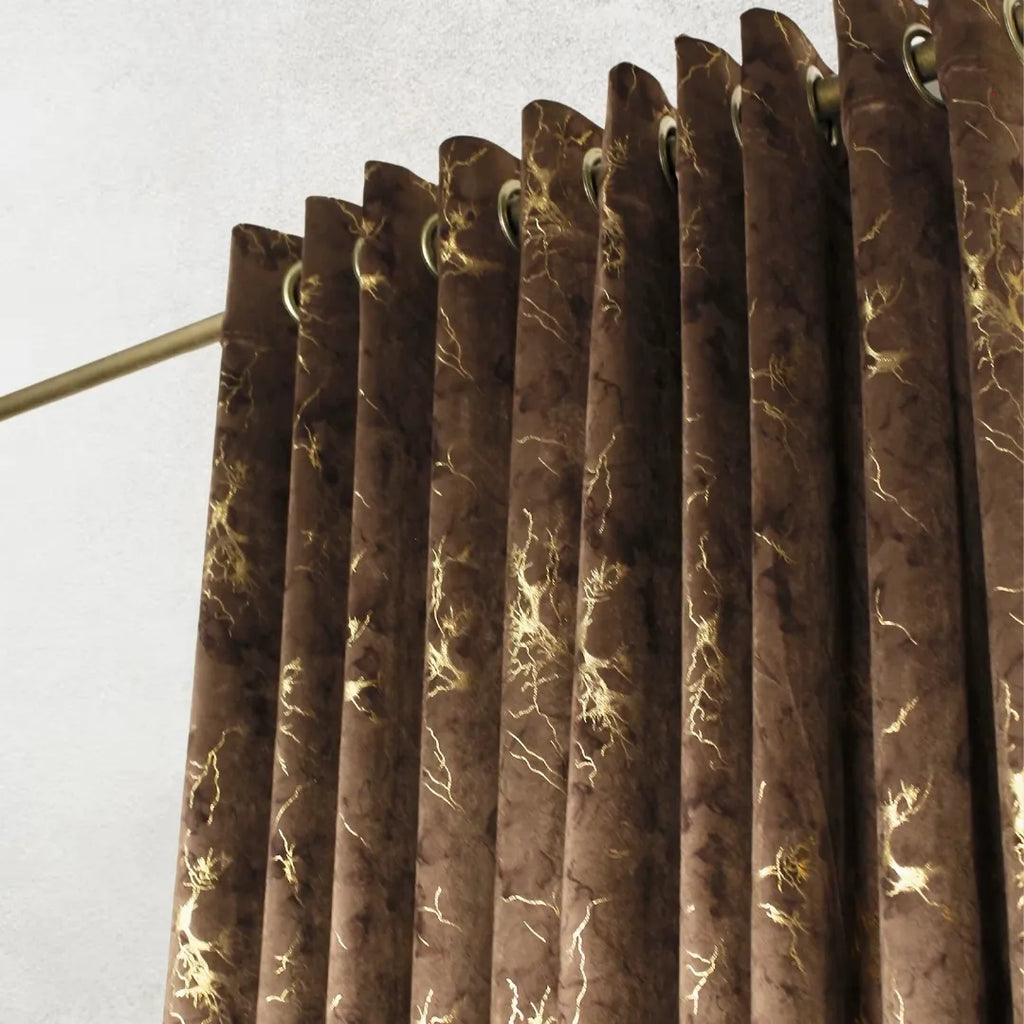 Mocha Glow Velvet Curtains