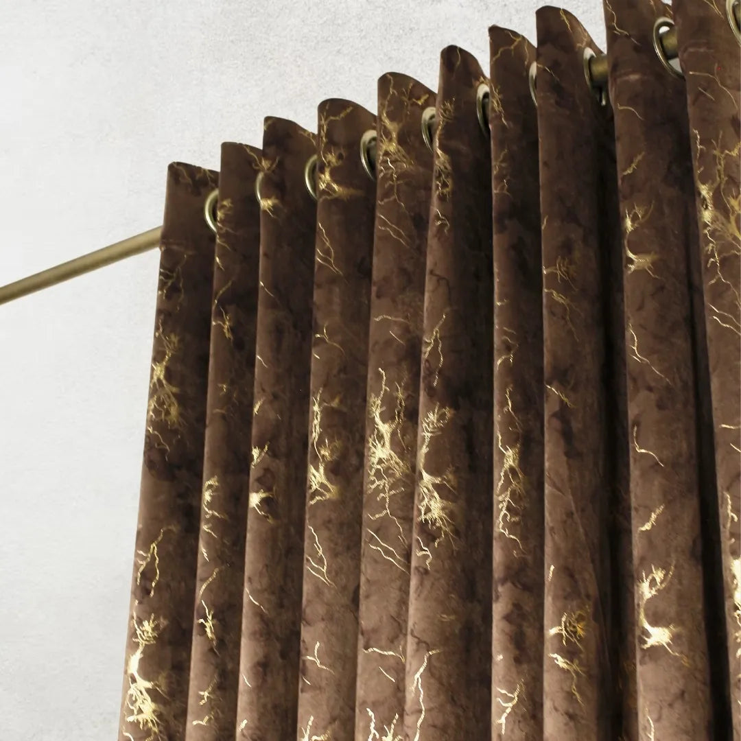 Mocha Glow Velvet Curtains