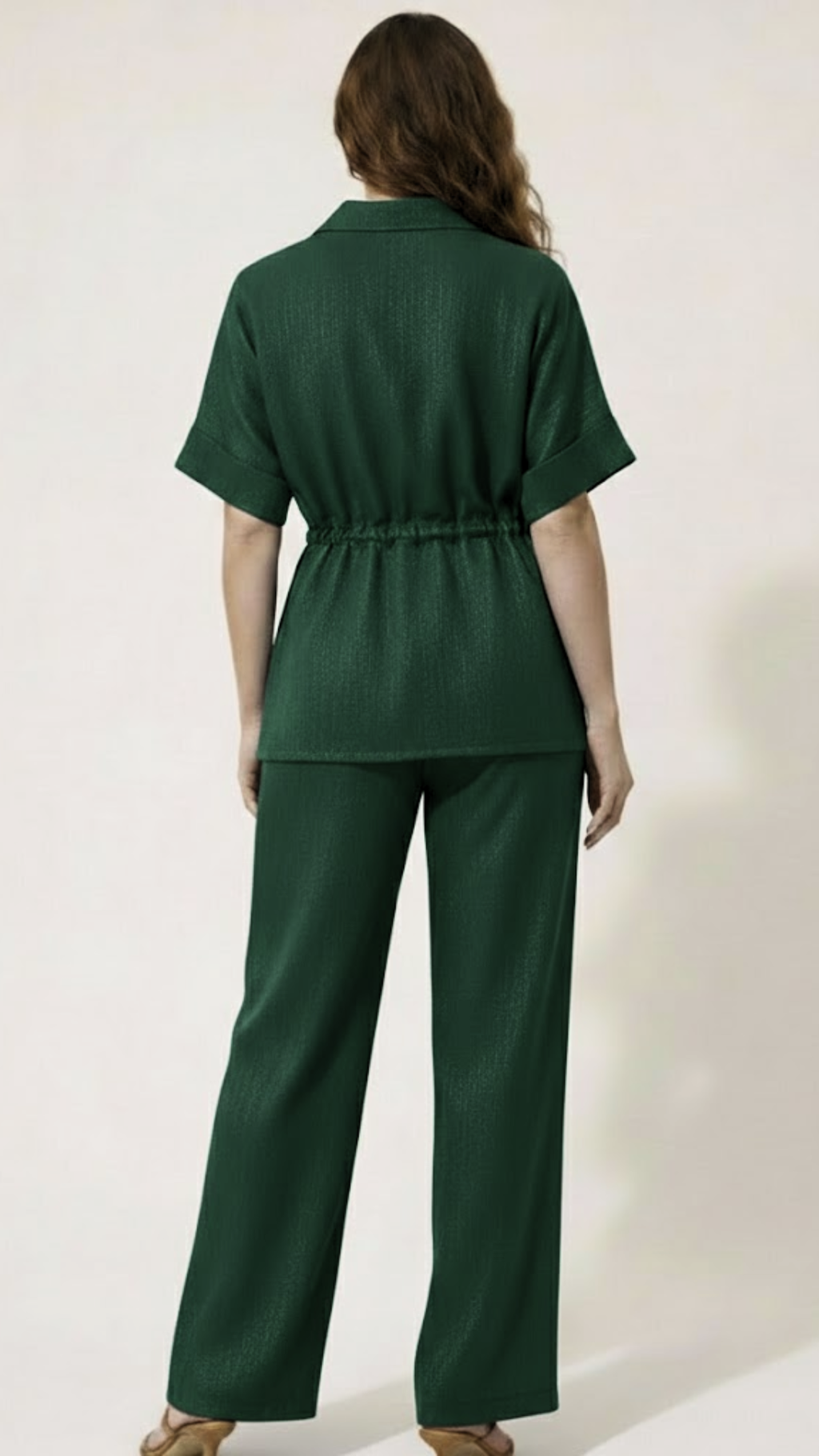 Green Shimmer Wool Blouse
