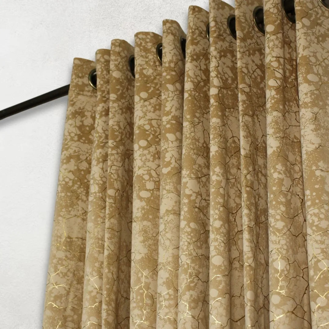 Caramel Glow Velvet Curtains