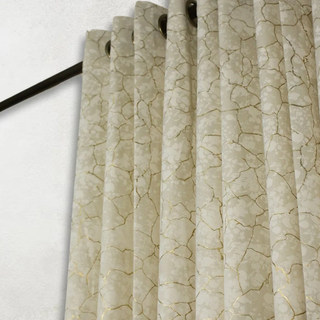 Off White Glow Velvet Curtains