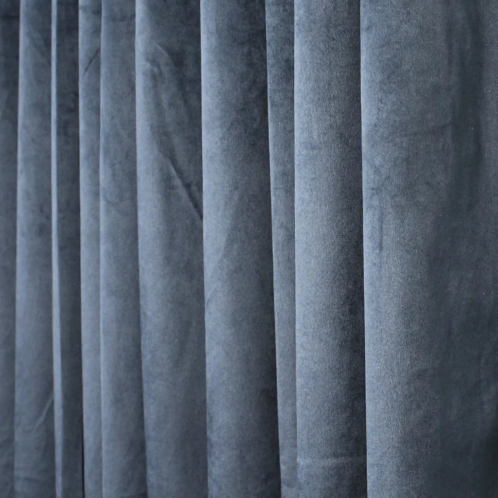 Denim Plain Velvet Curtains