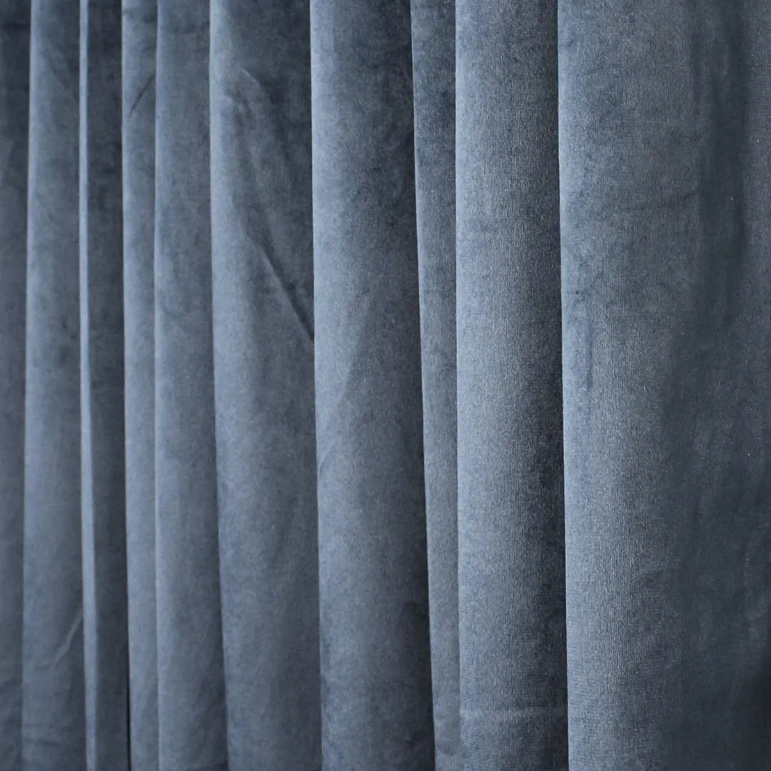 Denim Plain Velvet Curtains