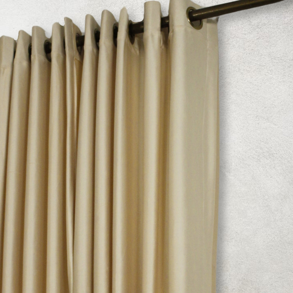 Cream Plain Velvet Curtains
